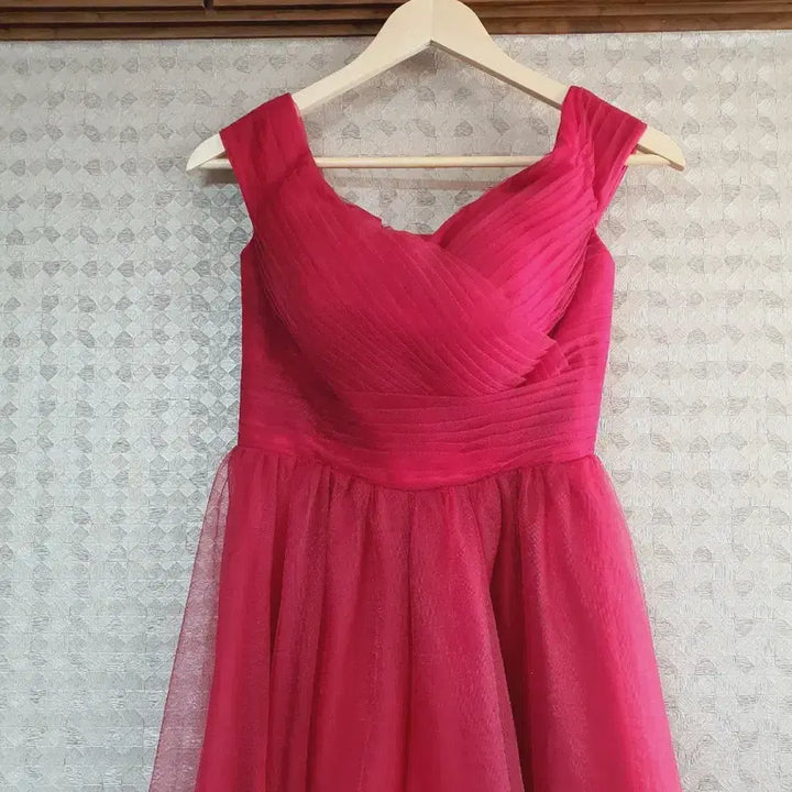 [BUNJANG] Handmade Red Tulle Long Dress / 새상품 고급핸드메이드 레드ㅡ튤망사 롱드레스 공연연주웨딩무대이부콩쿨드레