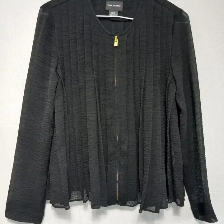 [BUNJANG] Club Monaco Black Zipper Pleated Blouse / 클럽모나코 블랙 지퍼 플리츠 블라우스