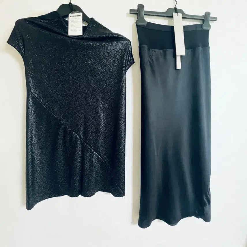 [BUNJANG] Rick Owens Set (Top &amp; Skirt) - Black / 릭오웬스 펄 SET(새상품,상하의 모두 38사이즈)블랙