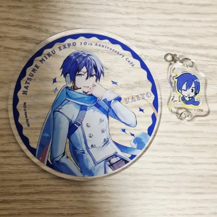 [BUNJANG] Vocaloid Expo 10th Anniversary Kaito Acrylic Coaster Keyring Bundle Set / 보컬로이드 엑스포 10주년 콜라보카페 카이토 아크릴 코스터 키링 일괄