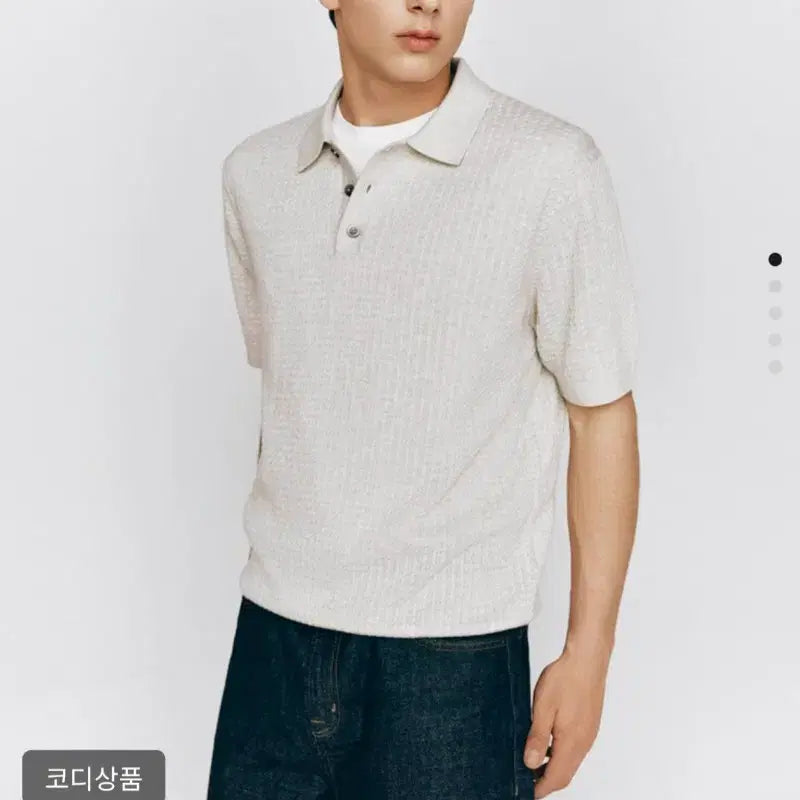 [BUNJANG] Giordano Byun Woo Seok Polo Neck Knit Top / 새상품 지오다노 변우석 폴로넥 반팔니트 스톤 M
