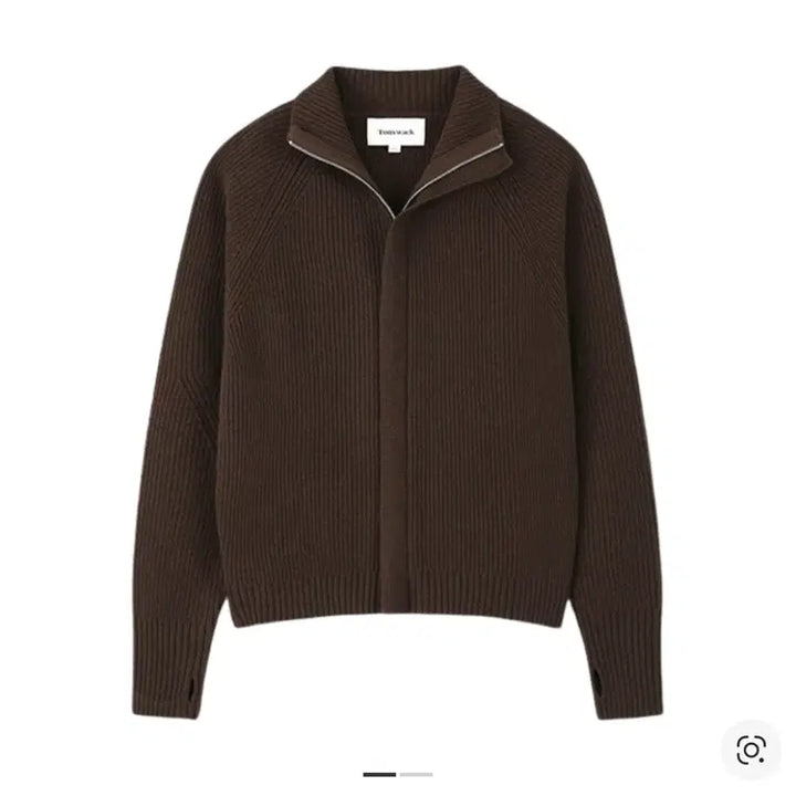 [BUNJANG] Toni Wek Super Fine Merino Wool Placket Zip-up Knit Dark Brown M / 토니웩 슈퍼 파인 메리노 울 플래킷 집업 니트 다크브라운 M(새상품)