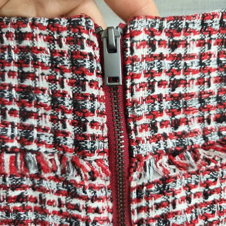 [BUNJANG] All Day Tweed Skirt / 와인 여자 트위드 스커트 66-91 M7115