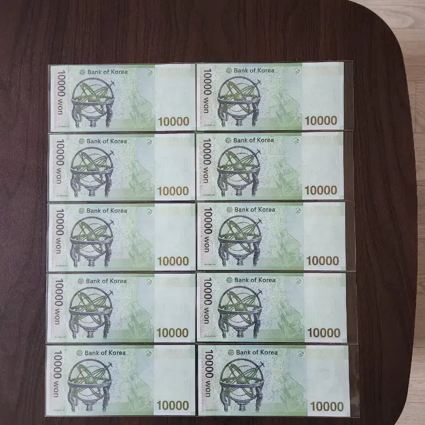 [BUNJANG] Unused 10,000 Won Four-of-a-Kind Consecutive Number Banknotes / 만원, 4포커 연속번호 10매 (미사용제))