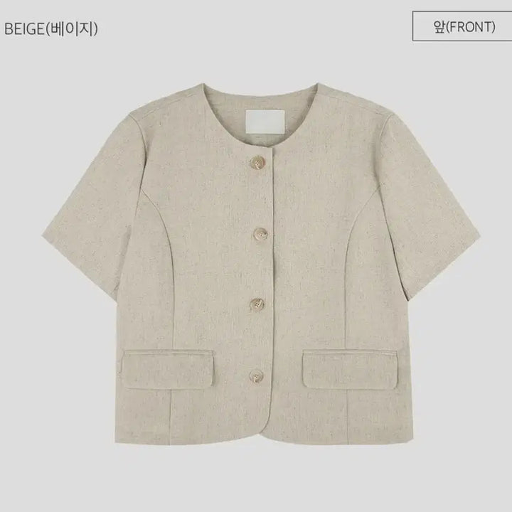 [BUNJANG] Big Size Linen Short Sleeve Jacket / 빅사이즈/ 노카라 린넨 반팔 자켓