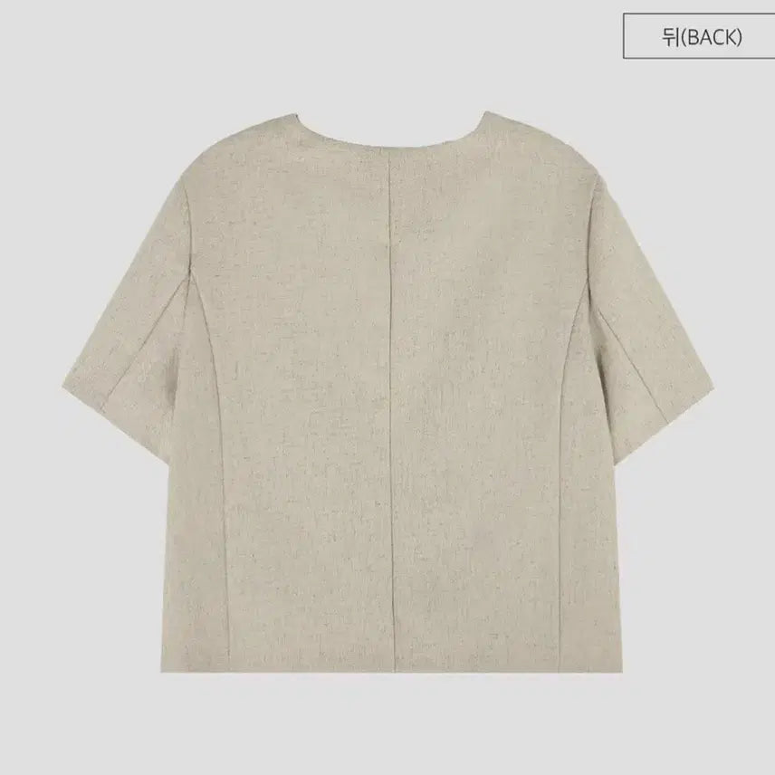[BUNJANG] Big Size Linen Short Sleeve Jacket / 빅사이즈/ 노카라 린넨 반팔 자켓