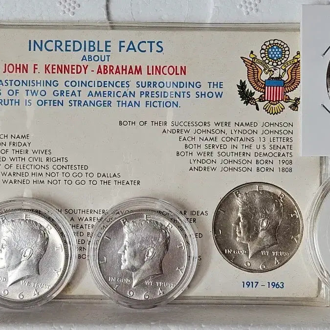 [BUNJANG] 1964 Kennedy Half Dollar Silver Coin Set / 1964 케네디하프 은화5개