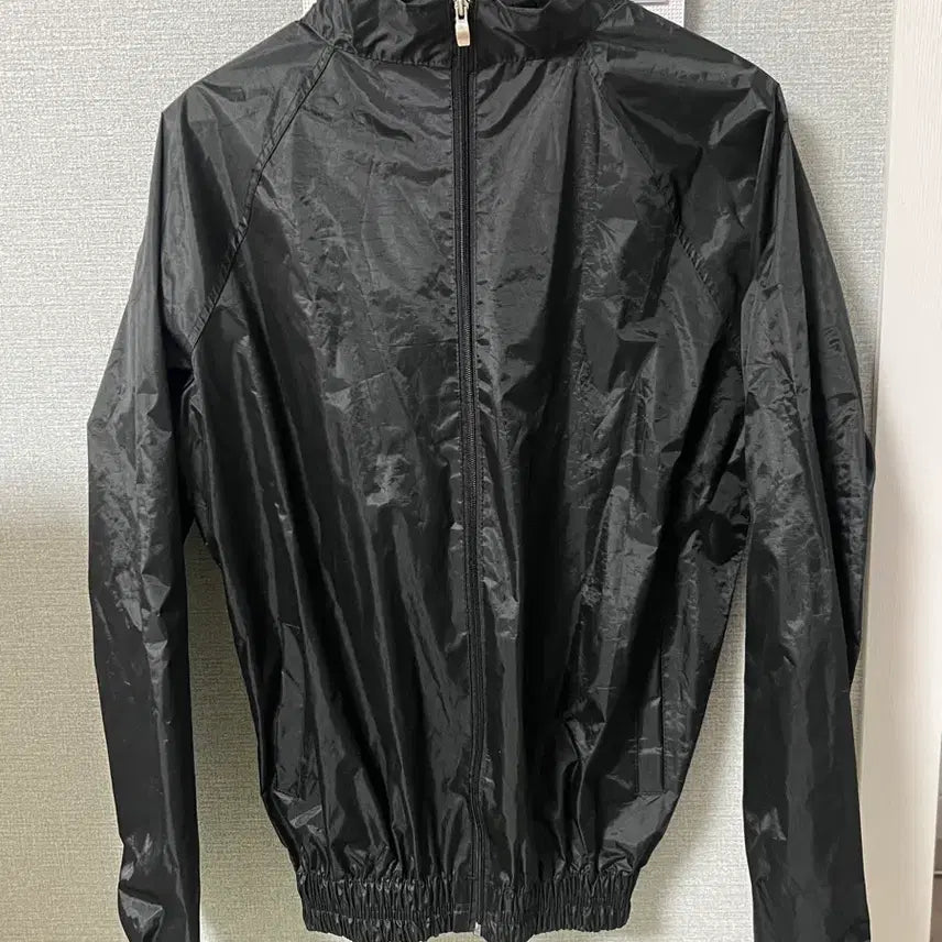 [BUNJANG] Black Windbreaker Jacket Set / 블랙 바람막이 점퍼 새상품 상/하의 세트