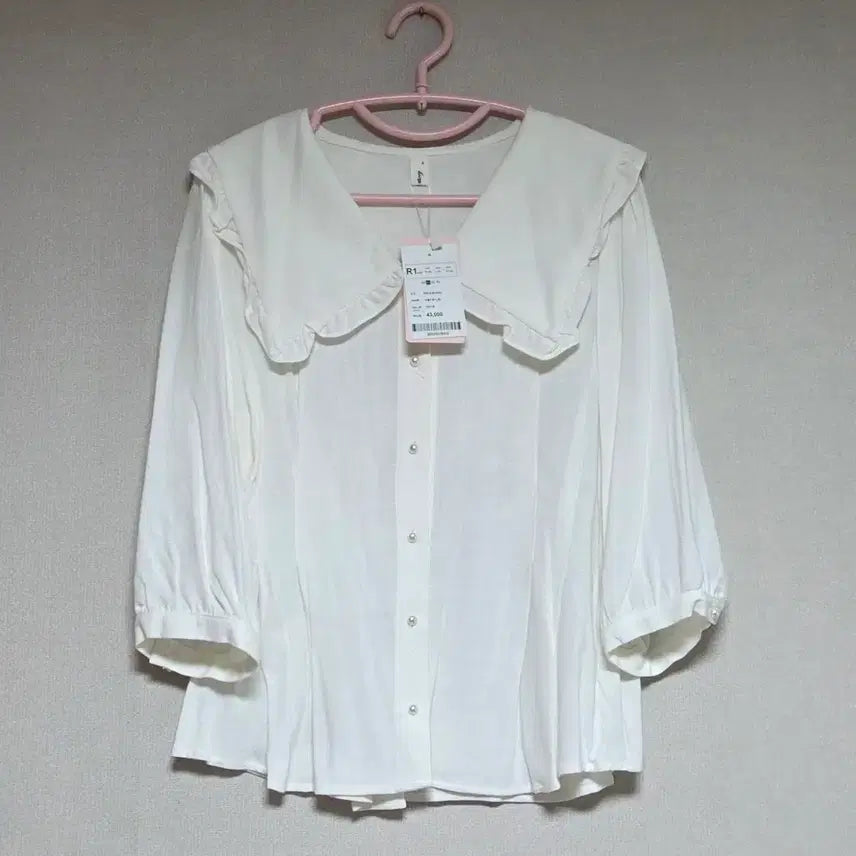 [BUNJANG] White Big Collar Blouse / 화이트 빅카라 블라우스 새상품