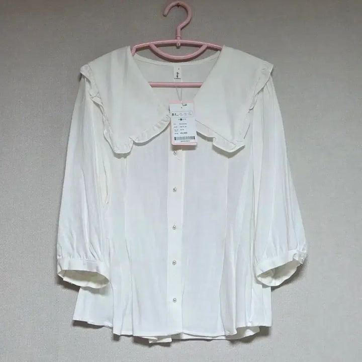 [BUNJANG] White Big Collar Blouse / 화이트 빅카라 블라우스 새상품