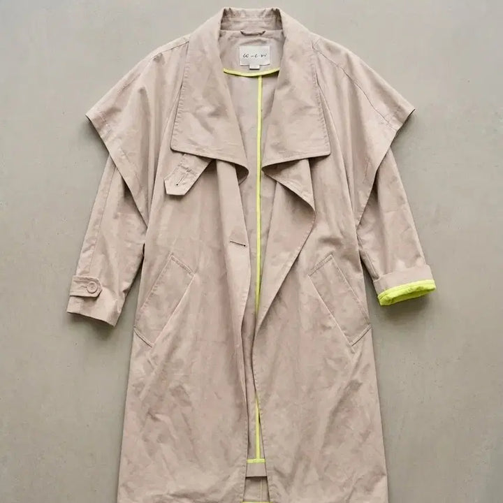 [BUNJANG] CHOI SOO AH Color Block Cape Trench Coat / [정품] 디자이너 최수아 배색 케이프 트렌치 코트