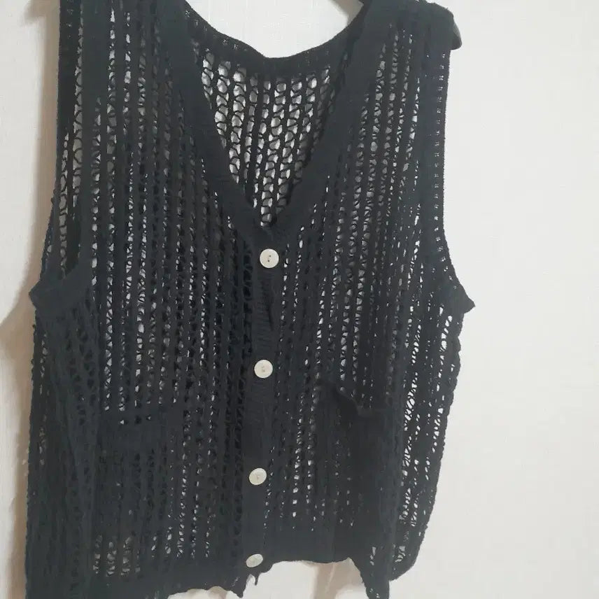 [BUNJANG] Black Cotton Knit Vest / 검정색 면니트 조끼