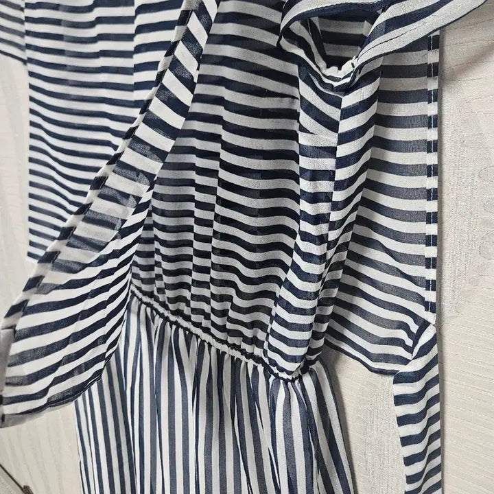 [BUNJANG] Tommy Hilfiger Striped Midi Dress / 타미힐피거 스트라이프 반팔 원피스
