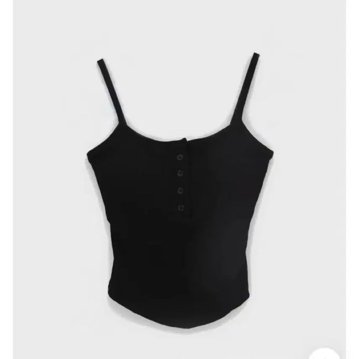 [BUNJANG] Black Up Ribbed Sleeveless Top with Built-in Cups / 블랙업 골지 나시 슬리브리스