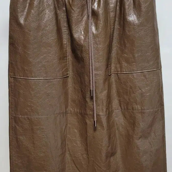 [BUNJANG] VOICES Brown Eco Leather Long Skirt / VOICES 브라운 에코 레더 롱 스커트 67-98