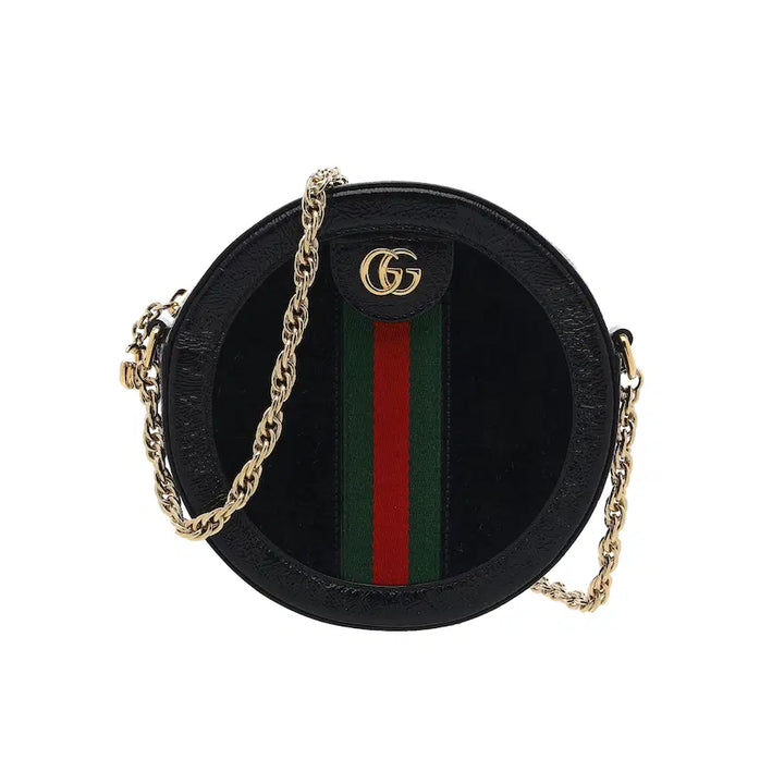 [BUNJANG] Gucci Ophidia GG Round Shoulder Bag Mini Black Leather / 구찌 오피디아 GG 라운드 숄더백 미니 블랙