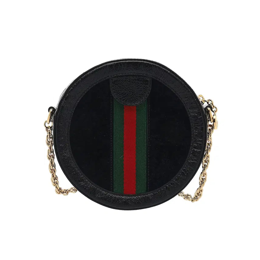 [BUNJANG] Gucci Ophidia GG Round Shoulder Bag Mini Black Leather / 구찌 오피디아 GG 라운드 숄더백 미니 블랙