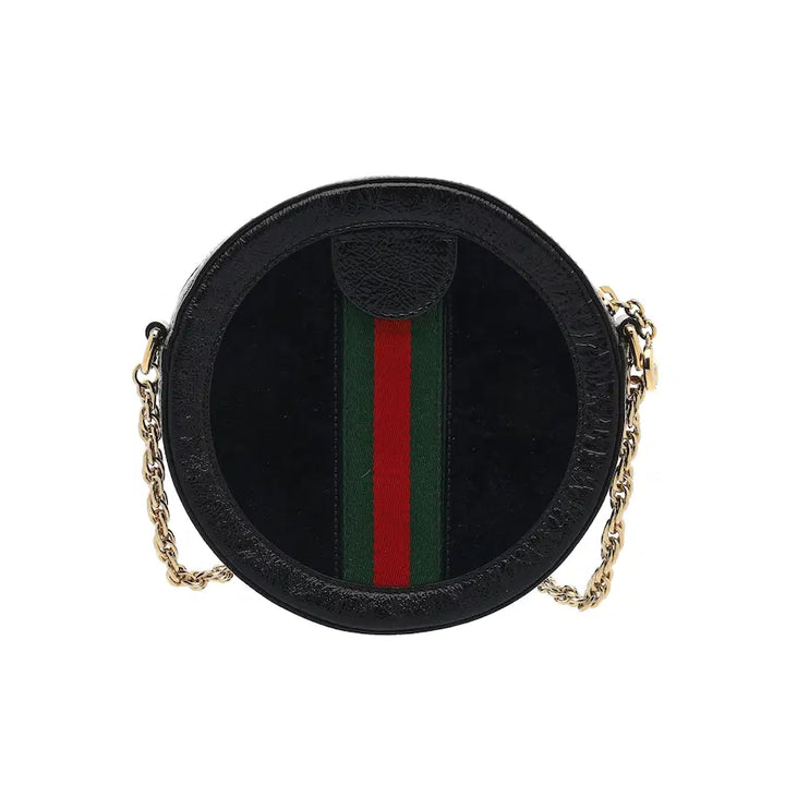 [BUNJANG] Gucci Ophidia GG Round Shoulder Bag Mini Black Leather / 구찌 오피디아 GG 라운드 숄더백 미니 블랙
