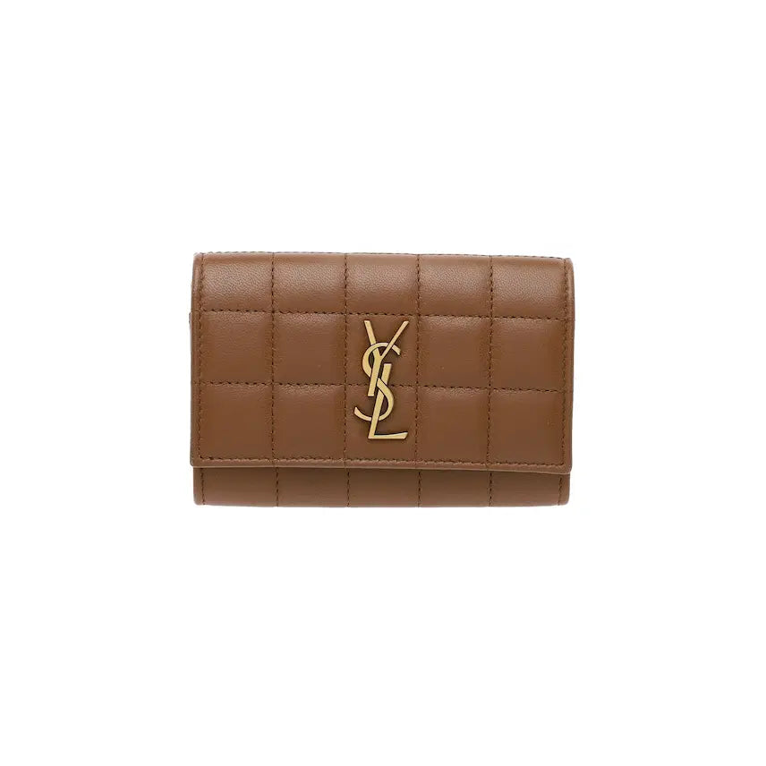 [BUNJANG] Saint Laurent Carree Card Holder Brown Leather / 생로랑 까레 카드지갑