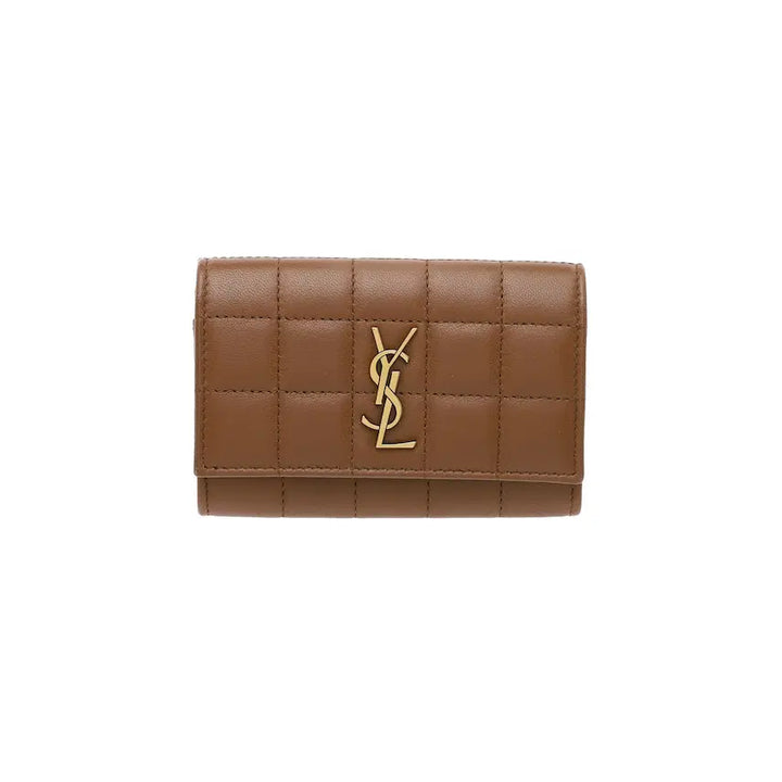 [BUNJANG] Saint Laurent Carree Card Holder Brown Leather / 생로랑 까레 카드지갑
