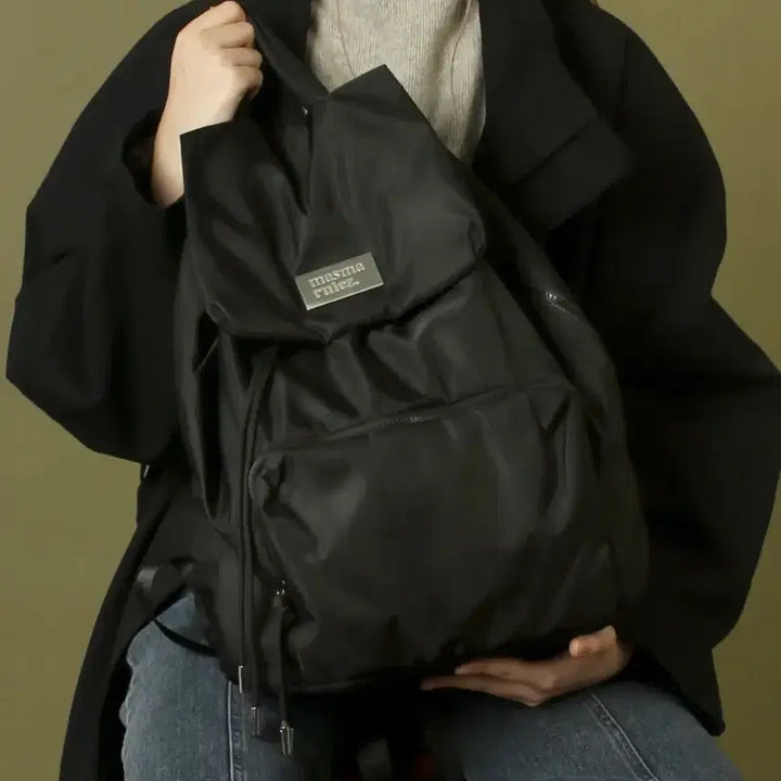 [BUNJANG] Masma Rulez 304 Nylon Draw Flap Backpack Black / masma rulez 마스마룰즈  304 나일론 드로우 플랩 백팩 블랙