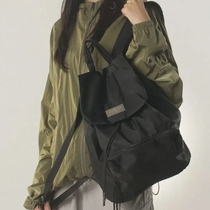 [BUNJANG] Masma Rulez 304 Nylon Draw Flap Backpack Black / masma rulez 마스마룰즈  304 나일론 드로우 플랩 백팩 블랙