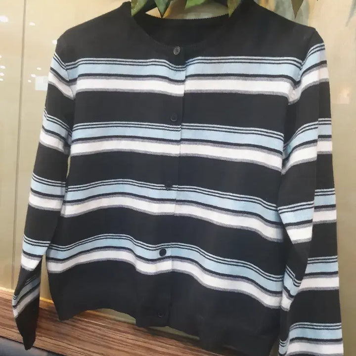 [BUNJANG] Stripe Pattern Knit Cardigan / 스트라이프 패턴니트 가디건