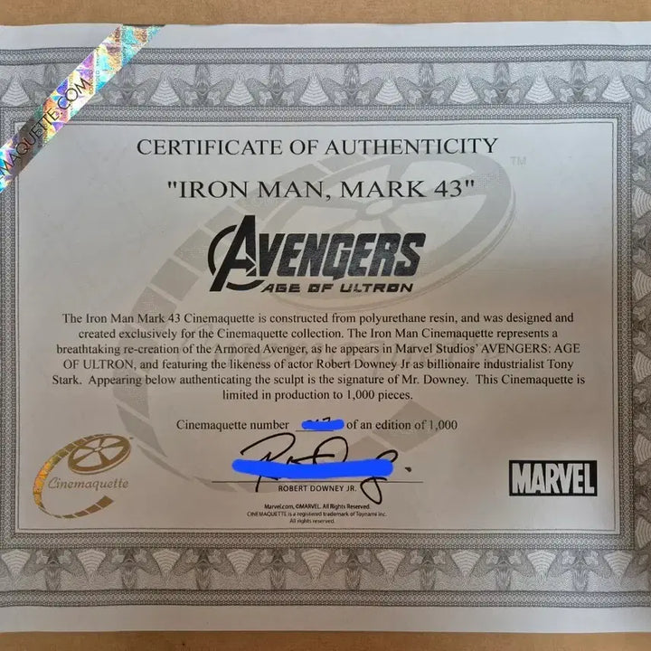 [BUNJANG] Marvel Iron Man Robert Downey Jr. Autograph / 아이언맨 로다주 친필싸인 1000개 한정판!!