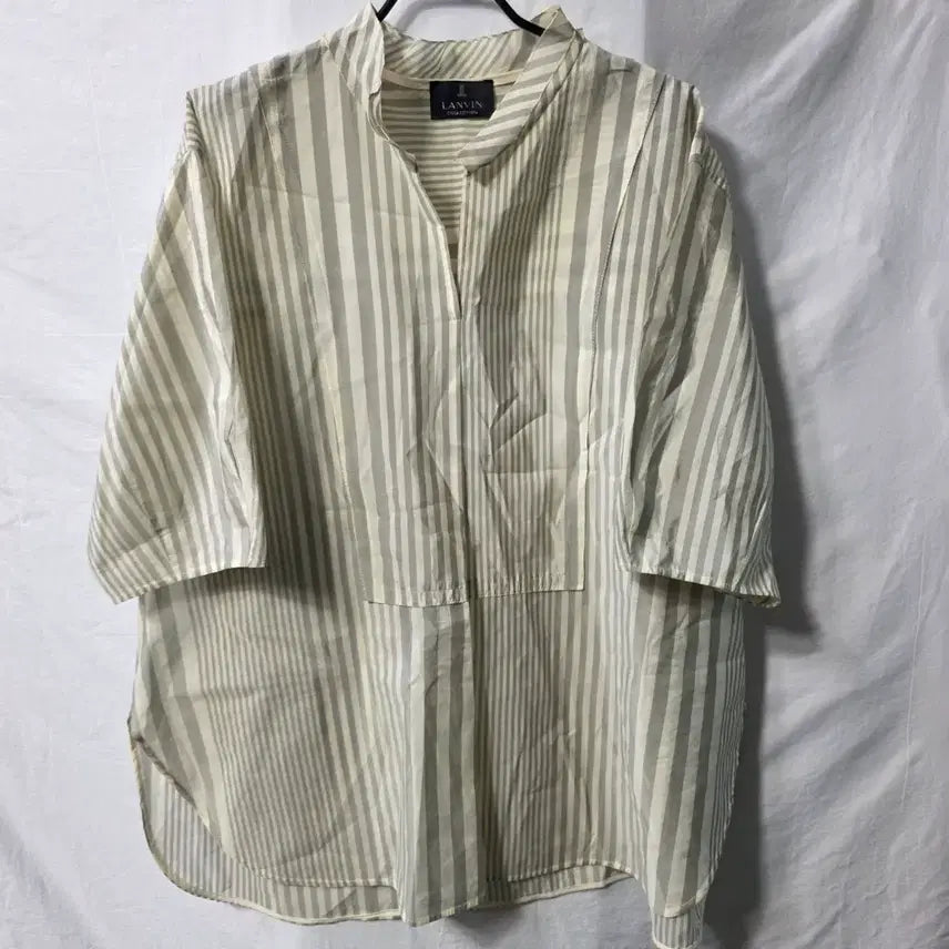 [BUNJANG] LANVIN Striped Tunic Shirt / 한섬 LANVIN 랑방 스트라이프 튜닉 셔츠