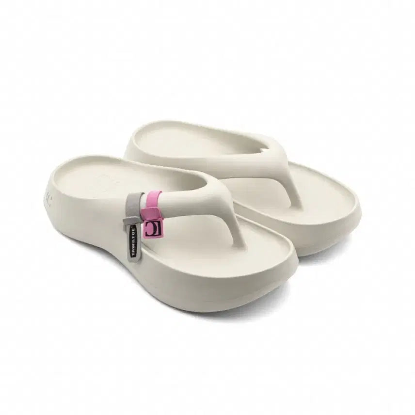 [BUNJANG] To&amp;To x Low Classic Platform Flip Flops Cream L / 토앤토 x 로우 클래식 플랫폼 플립 플랍 크림 L