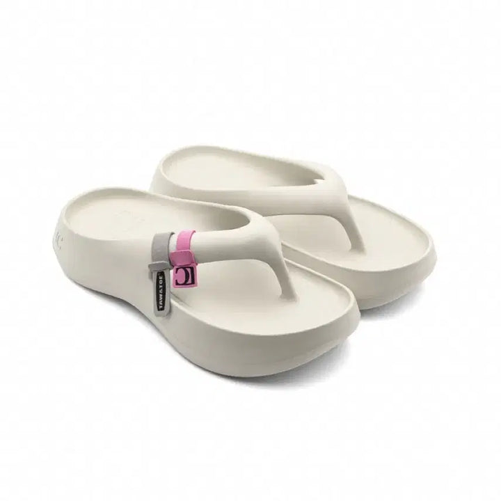 [BUNJANG] To&amp;To x Low Classic Platform Flip Flops Cream L / 토앤토 x 로우 클래식 플랫폼 플립 플랍 크림 L