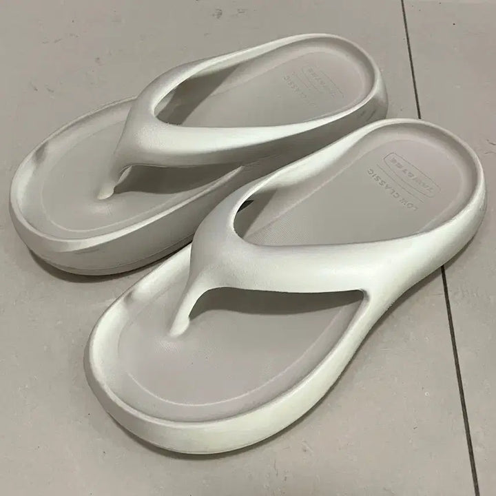[BUNJANG] To&amp;To x Low Classic Platform Flip Flops Cream L / 토앤토 x 로우 클래식 플랫폼 플립 플랍 크림 L