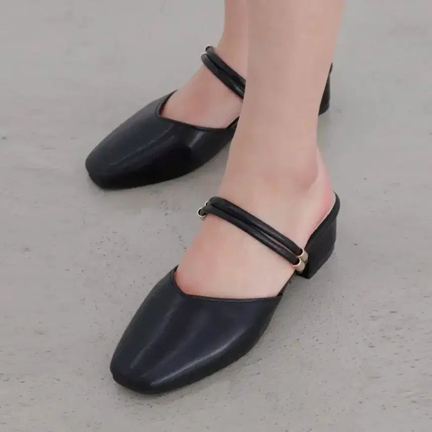 [BUNJANG] Oden Square Mule Loafers Mid Heel 3.5cm / [ 오덴 스퀘어 뮬 블로퍼 미들힐 3.5cm 판매합니다 ]