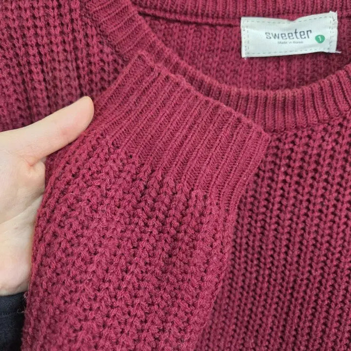 [BUNJANG] Wine Women Knit Sweater / 와인 여자 니트 FREE M7123