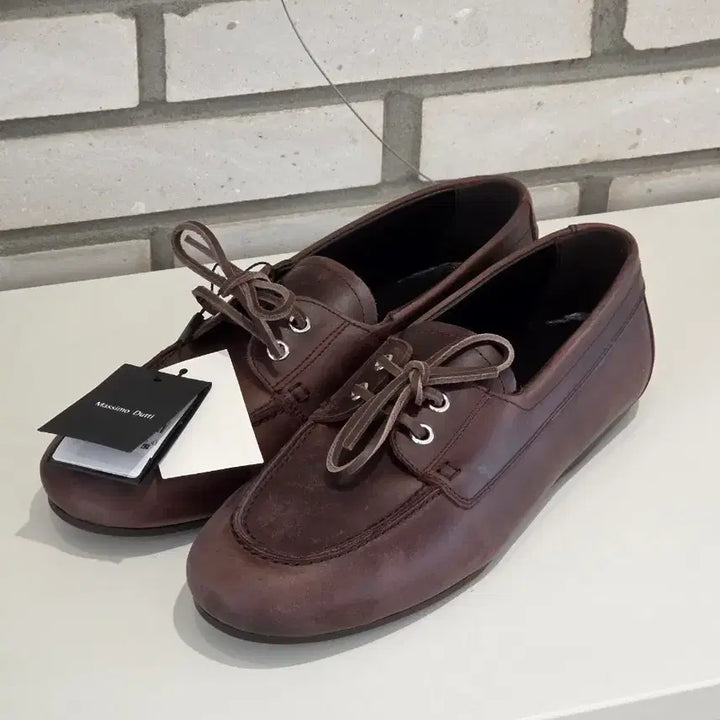 [SOLD OUT] 마시모두띠 브라운 보트 슈즈 새상품[42] 275
