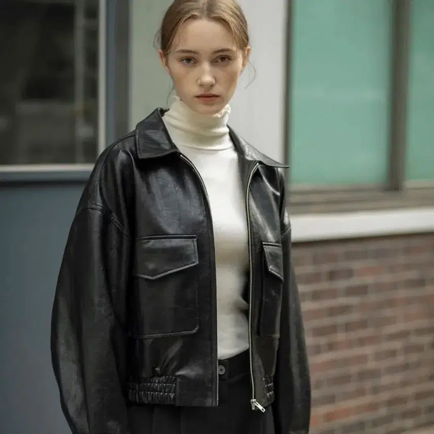 [BUNJANG] Siyaju Leather Jacket / 시야쥬 레더 자켓 (가죽자켓) 택만 제거