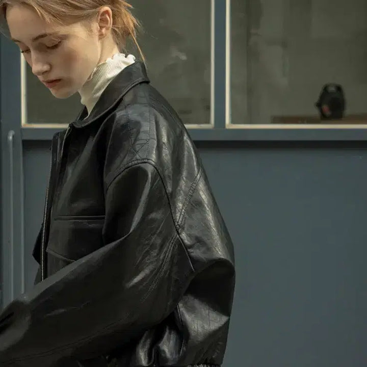 [BUNJANG] Siyaju Leather Jacket / 시야쥬 레더 자켓 (가죽자켓) 택만 제거