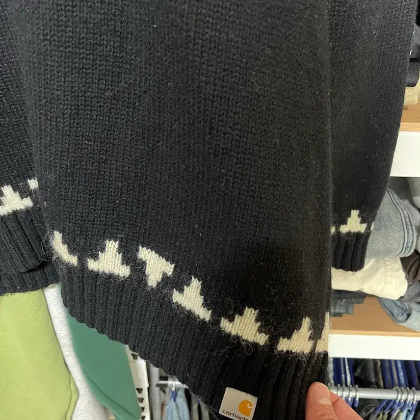 [BUNJANG] Carhartt XL Black and White Sweater / (XL) 칼하트 스웨터