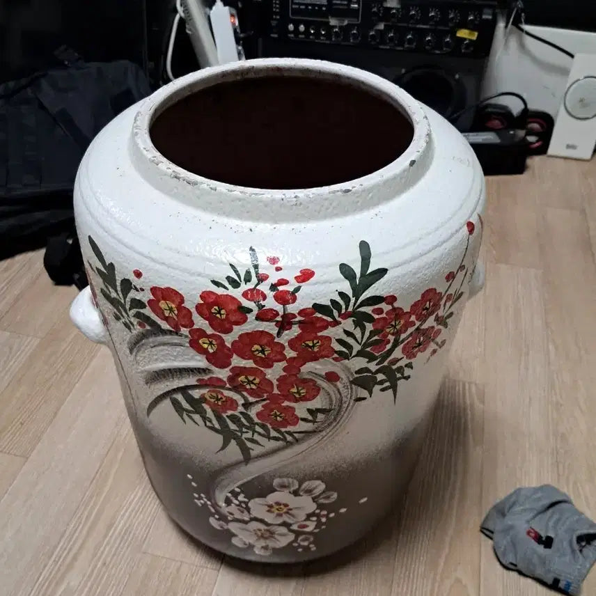 [BUNJANG] Floral Ceramic Onggi Jar Decoration / 꽃무늬 도자기 옹기 항아리 장식