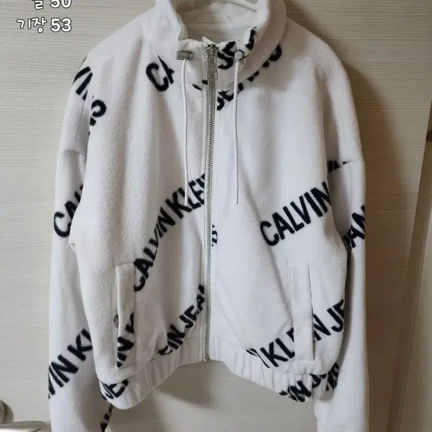 [BUNJANG] Calvin Klein High Neck Cropped Fleece Jacket / 캘빈클라인 하이넥 크롭 플리스 자켓