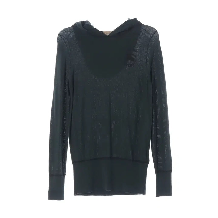 [BUNJANG] Burberry Embroidered Silk Cashmere Blend Two-Tone Hoodie / 버버리 자수 실크 캐시미어 블렌드 투톤 후디 후드티