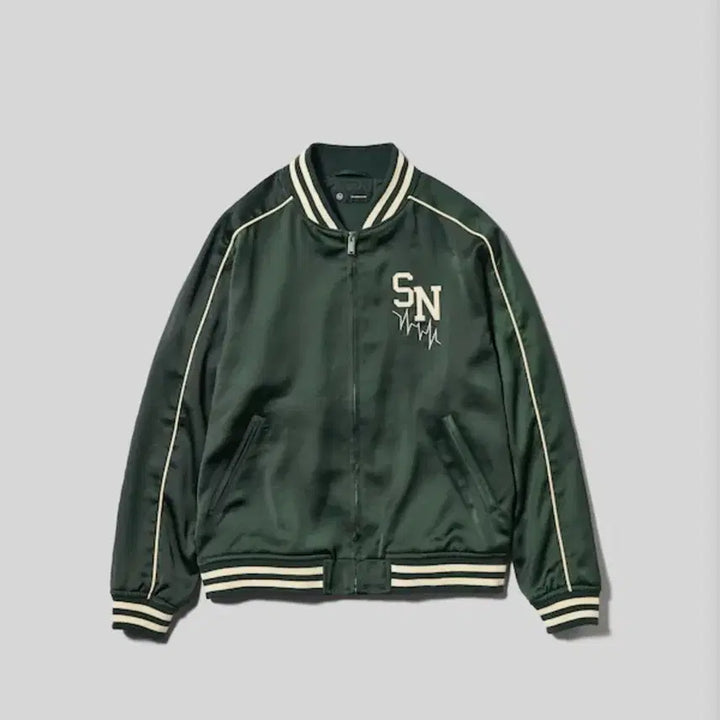 [BUNJANG] GU Undercover Satin Rib Blouson Jacket / [3XL/다크그린] GU 언더커버 새틴 리브 블루종