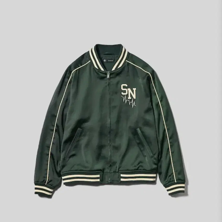 [BUNJANG] GU Undercover Satin Rib Blouson Jacket / [3XL/다크그린] GU 언더커버 새틴 리브 블루종