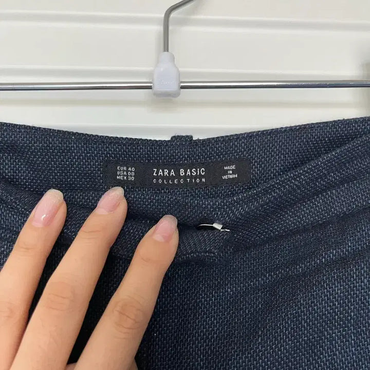 [BUNJANG] Zara Navy Linen Blend Slit Trousers (Size 77) / 자라 네이비 린넨 마 슬릿 정장 하객룩 바지 슬랙스 77 사이즈