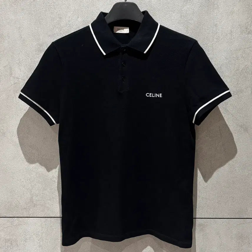 [BUNJANG] Celine Logo Collar Short Sleeve T-shirt / { S } 셀린느 로고 카라 반팔 티셔츠