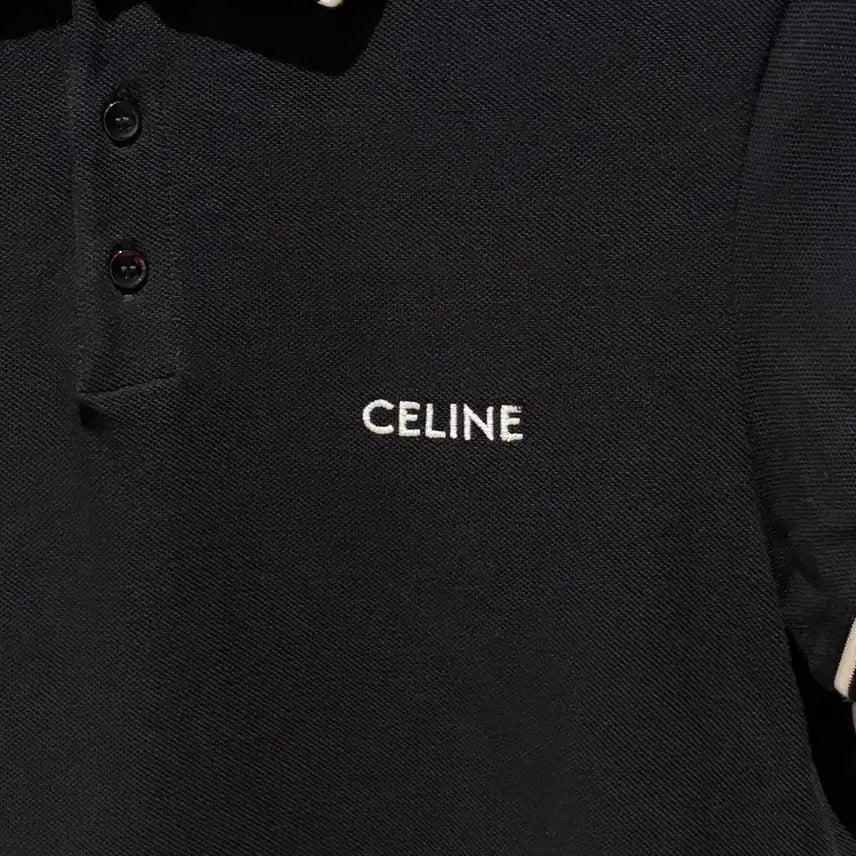 [BUNJANG] Celine Logo Collar Short Sleeve T-shirt / { S } 셀린느 로고 카라 반팔 티셔츠
