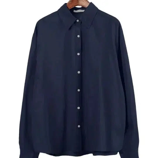 [BUNJANG] Korean Oversized Plain Shirt - Navy / 국산 박시 무지 남방 - 네이비