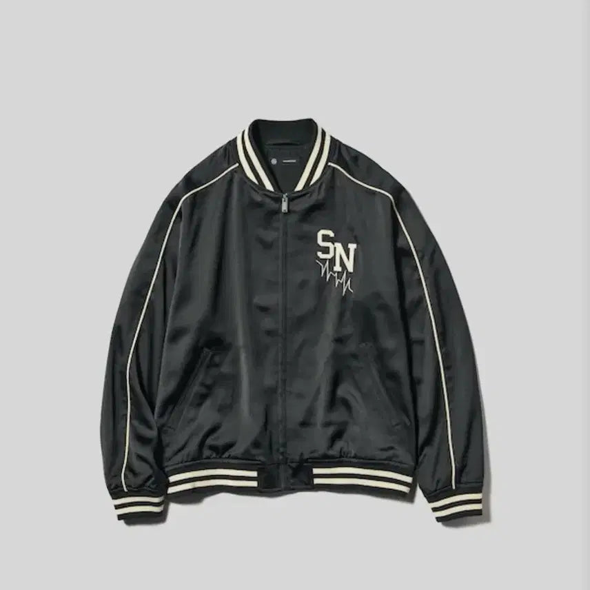 [BUNJANG] GU Undercover Satin Rib Blouson Jacket / [3XL/블랙] GU 언더커버 새틴 리브 블루종