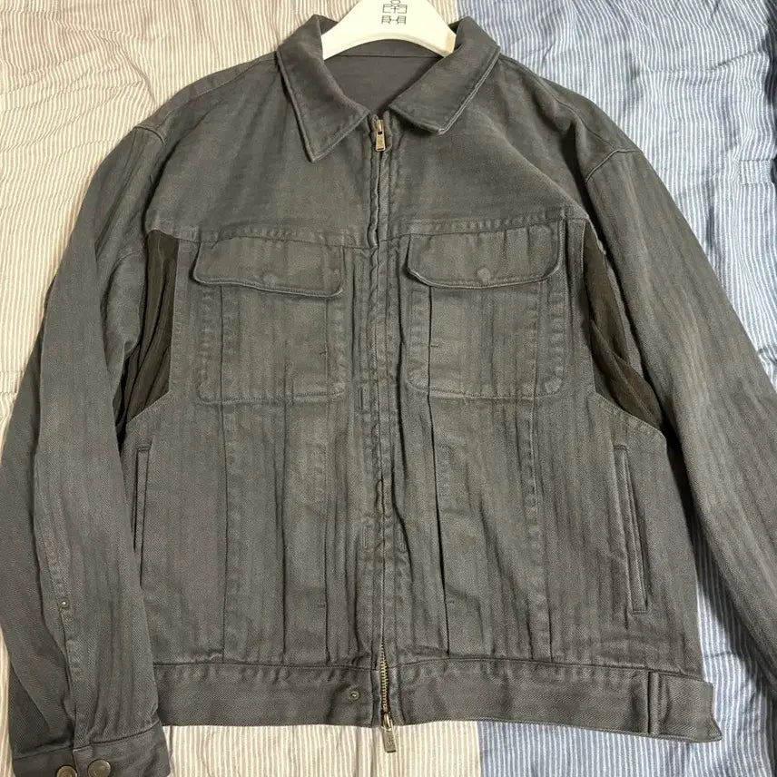 [BUNJANG] Polytelu HBT House Trucker Jacket Ink Black (2) / 폴리테루 hbt 집 트러커 자켓 잉크블랙 (2) 팝니다.
