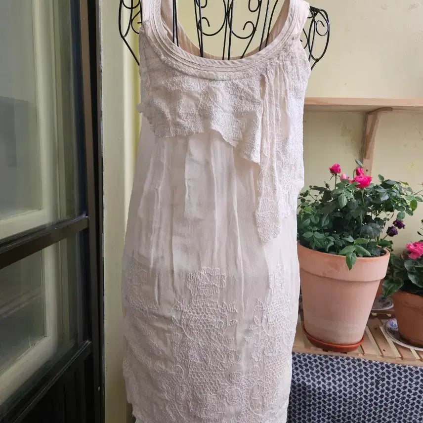 [BUNJANG] Osecccon Chiffon Lace Dress / 오즈세컨 쉬폰레이스원피스